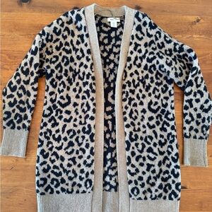 Lola Leopard Pattern Cardigan in Black and Tan